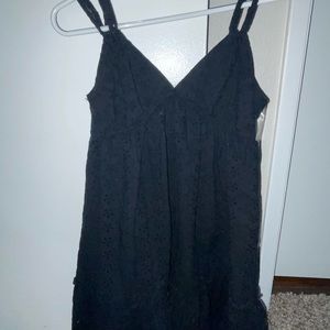 black dress with flowers